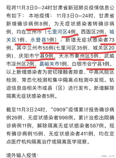 兰州的疫情最新消息:兰州疫情最新进展情况