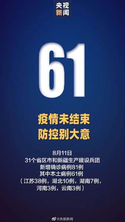 【31省份新增61例本土确诊江苏38例,31省新增本土确诊40例 其中江苏39例】