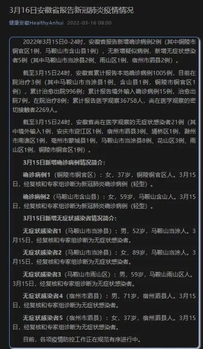 安徽新增2例本土确诊病例/安徽新增2例本地确诊 安徽新增2例本土确诊病例/安徽新增2例本地确诊