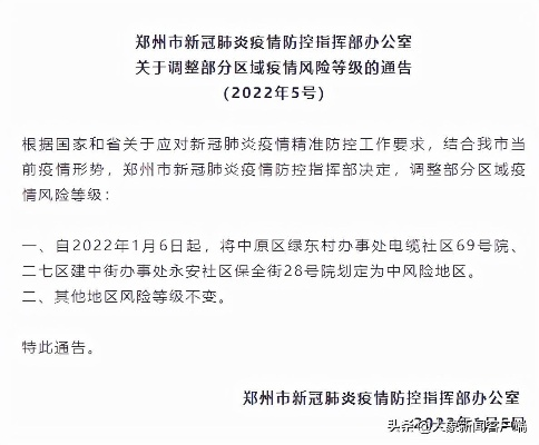 河南一地发两通告:5地调为中风险/河南中风险低风险地区 河南一地发两通告:5地调为中风险/河南中风险低风险地区