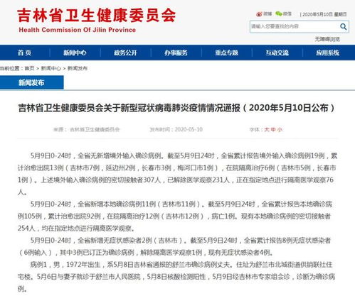 吉林省新增本地确诊病例11例(吉林省新增确诊病例10例) 吉林省新增本地确诊病例11例(吉林省新增确诊病例10例)
