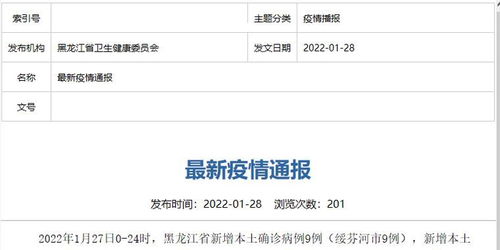 黑龙江省新增9例本土确诊(黑龙江新增本土确诊病历) 黑龙江省新增9例本土确诊(黑龙江新增本土确诊病历)