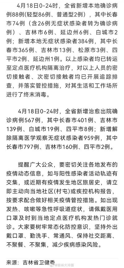 吉林新增确诊本地33例:吉林新增确诊本地33例病例