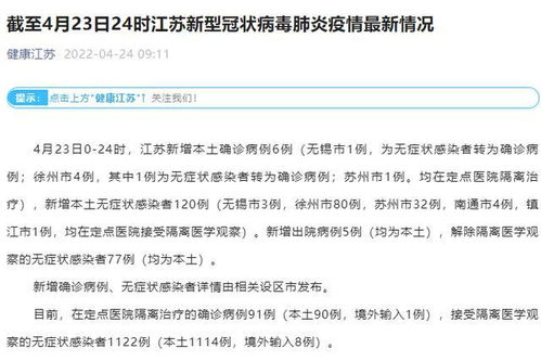 江苏新增6例本土确诊病例:江苏新增几例本土确诊病例